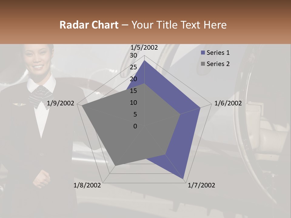 A Woman Standing In Front Of An Airplane PowerPoint Template