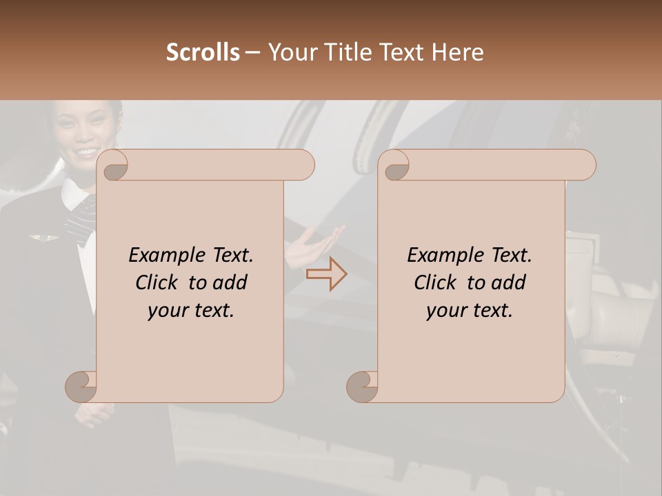 A Woman Standing In Front Of An Airplane PowerPoint Template