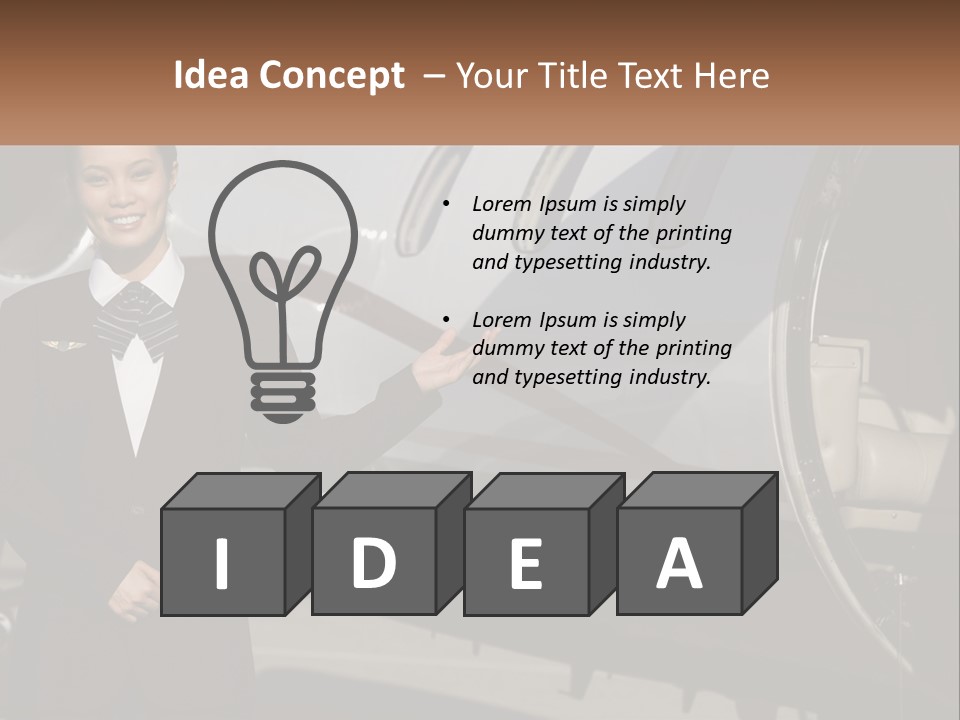 A Woman Standing In Front Of An Airplane PowerPoint Template