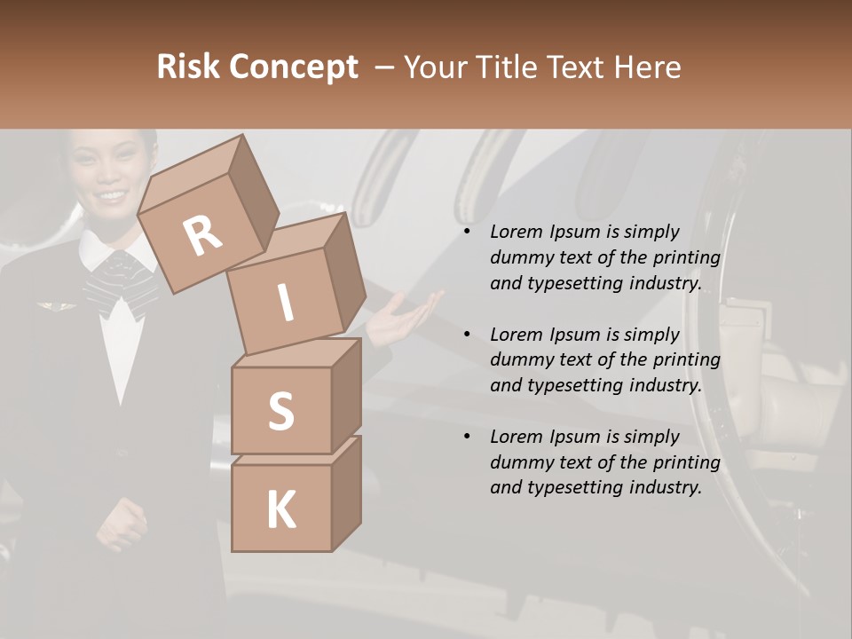 A Woman Standing In Front Of An Airplane PowerPoint Template