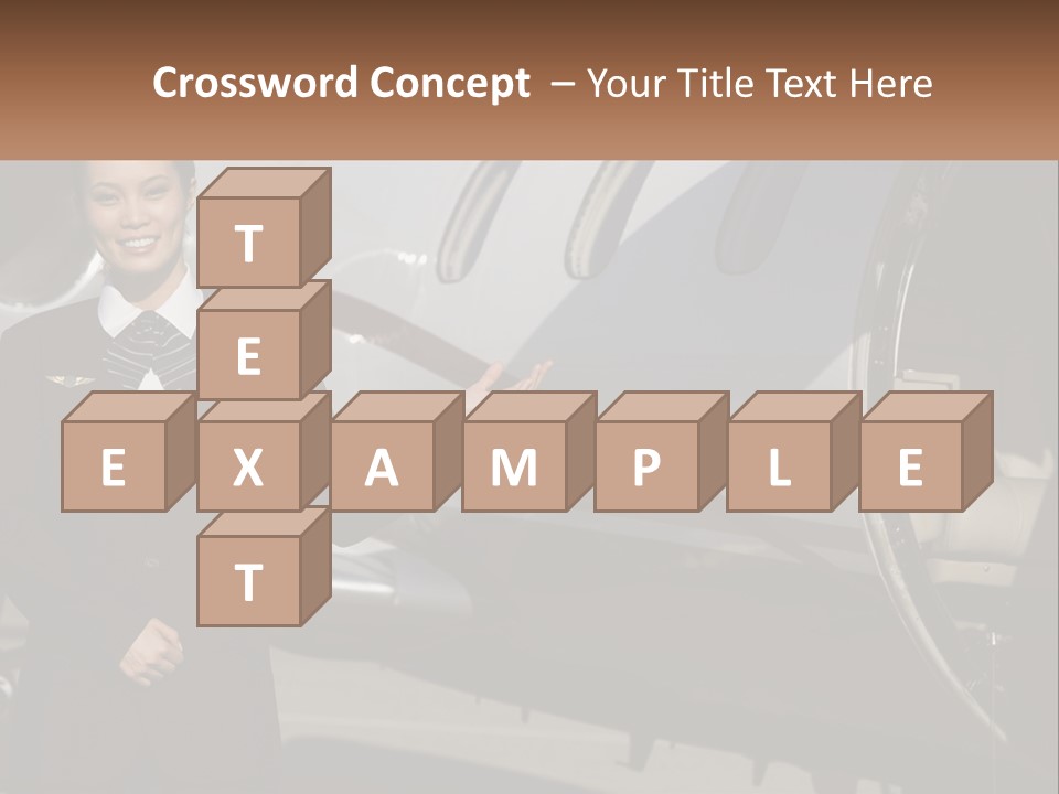 A Woman Standing In Front Of An Airplane PowerPoint Template