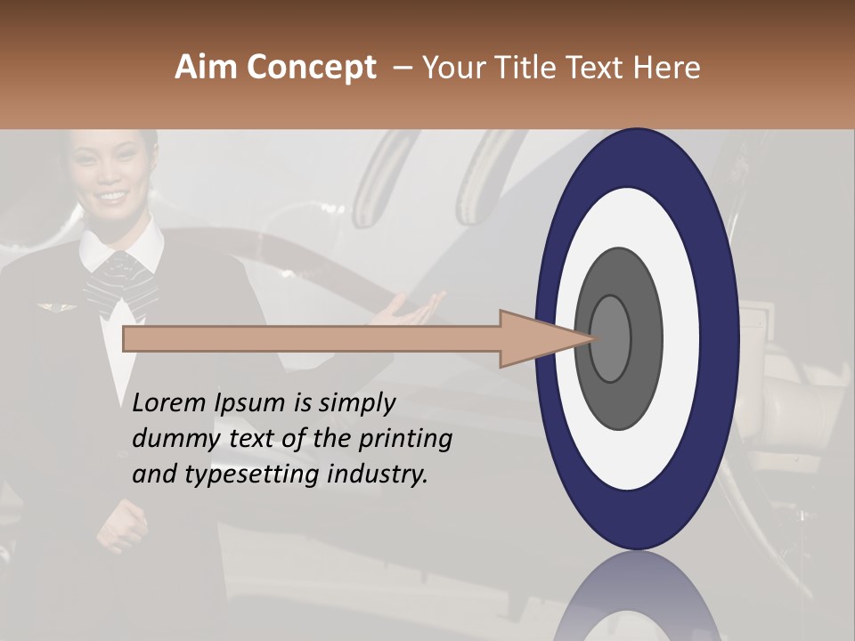 A Woman Standing In Front Of An Airplane PowerPoint Template