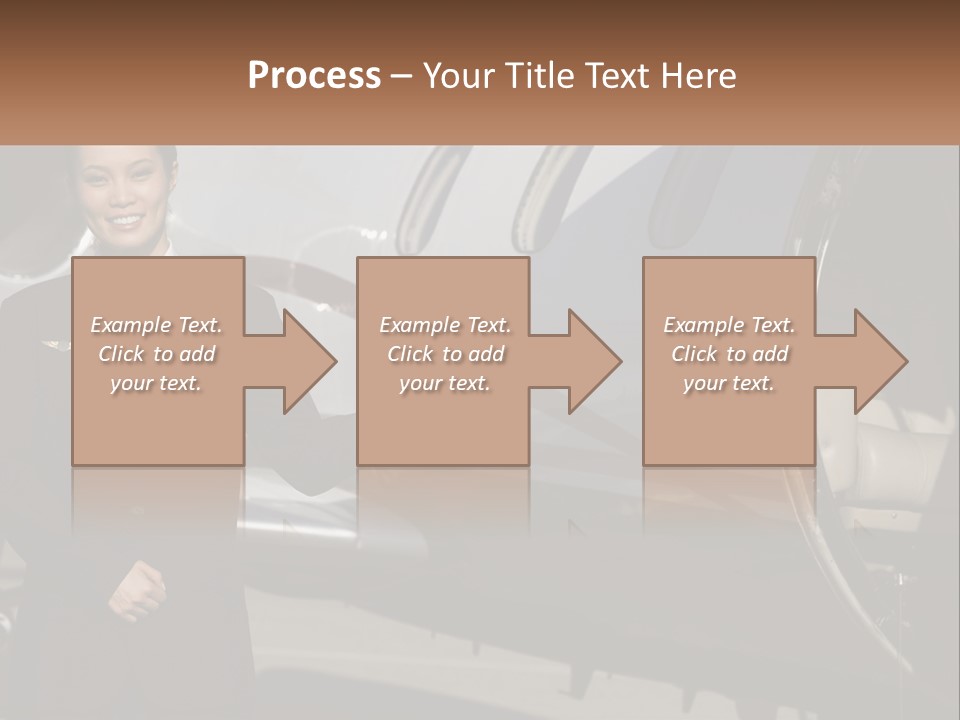 A Woman Standing In Front Of An Airplane PowerPoint Template