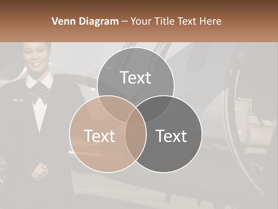 A Woman Standing In Front Of An Airplane PowerPoint Template