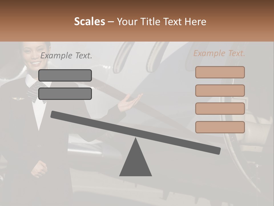 A Woman Standing In Front Of An Airplane PowerPoint Template