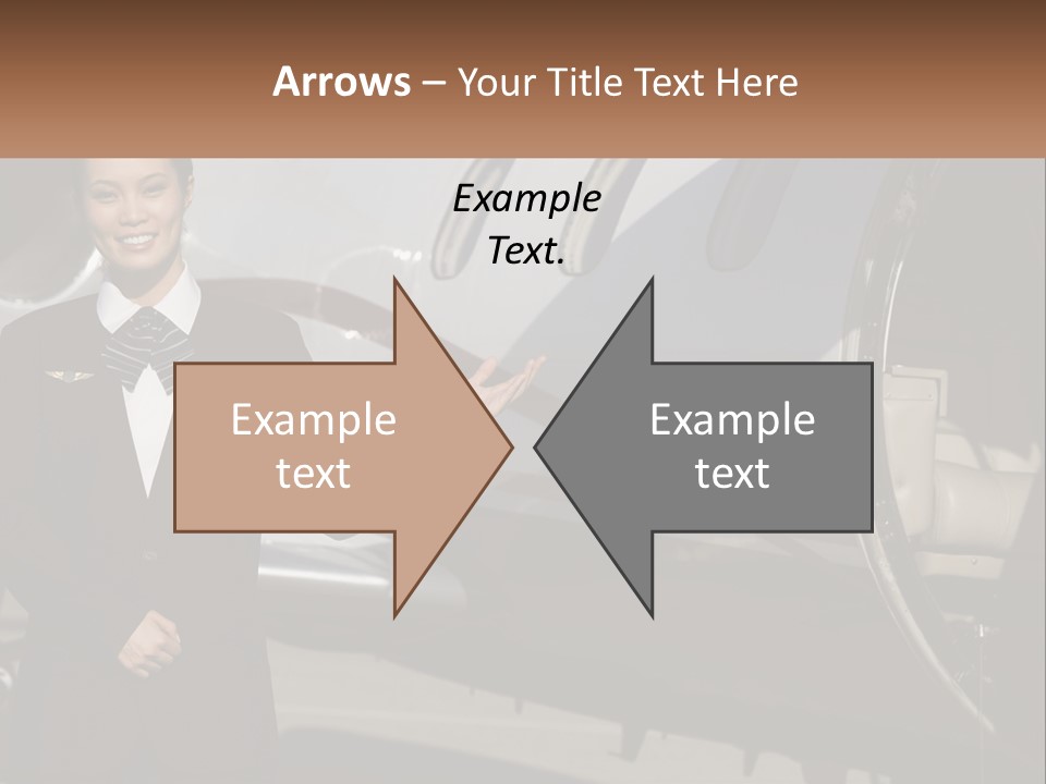 A Woman Standing In Front Of An Airplane PowerPoint Template