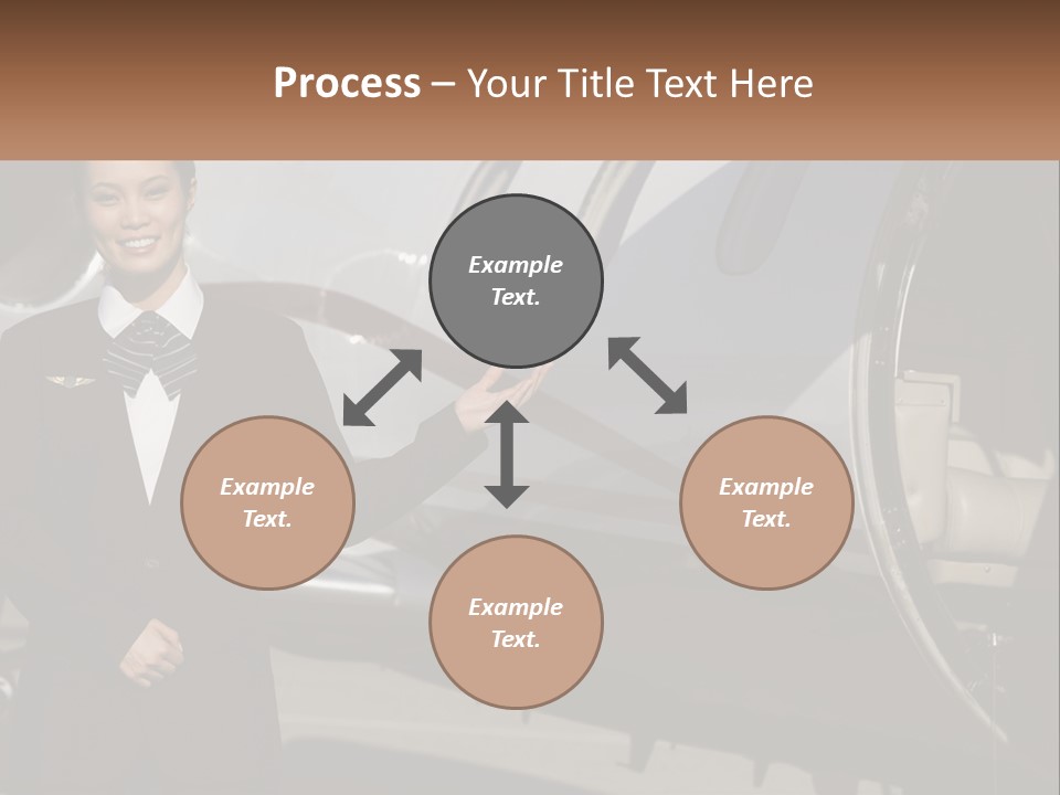 A Woman Standing In Front Of An Airplane PowerPoint Template