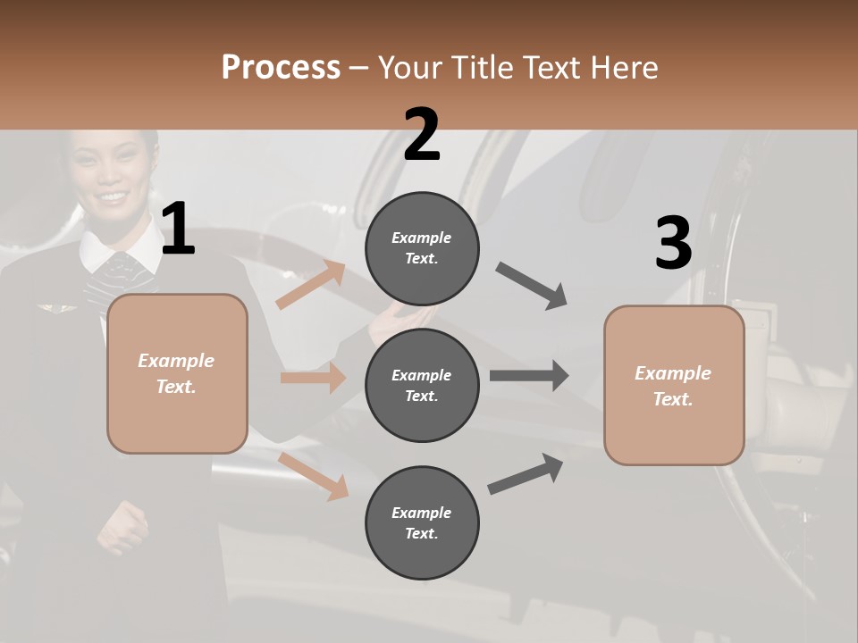 A Woman Standing In Front Of An Airplane PowerPoint Template