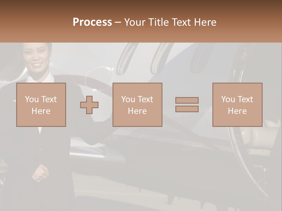 A Woman Standing In Front Of An Airplane PowerPoint Template