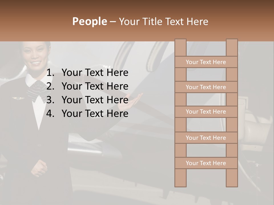 A Woman Standing In Front Of An Airplane PowerPoint Template