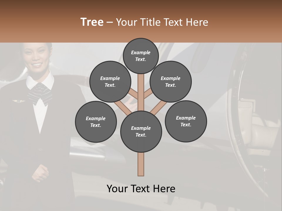 A Woman Standing In Front Of An Airplane PowerPoint Template