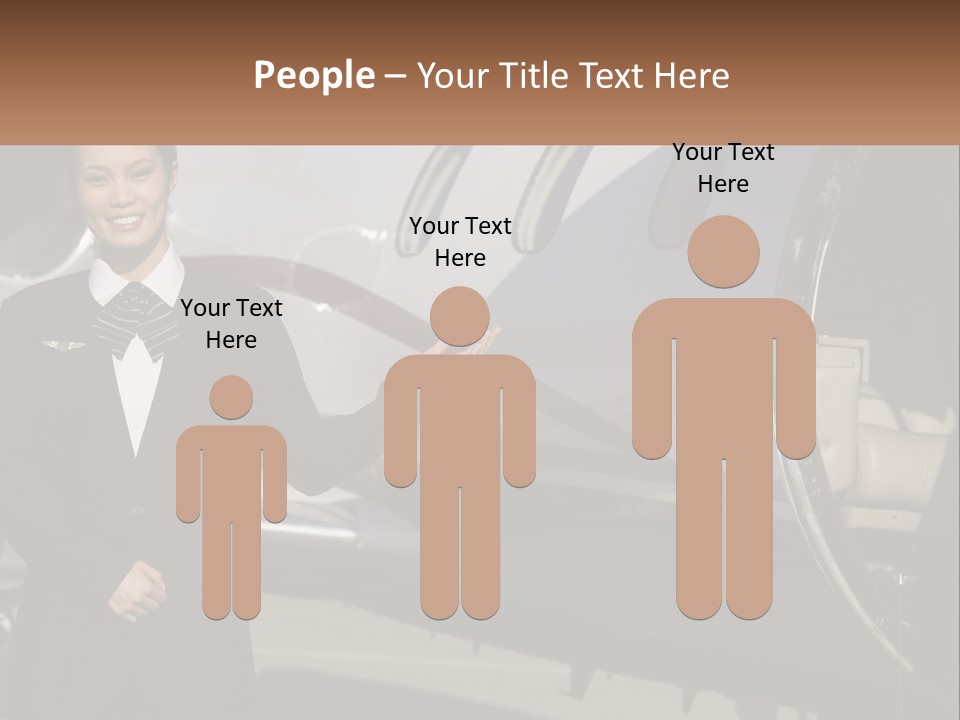 A Woman Standing In Front Of An Airplane PowerPoint Template