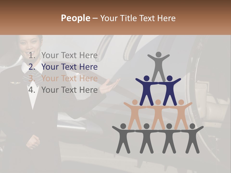 A Woman Standing In Front Of An Airplane PowerPoint Template