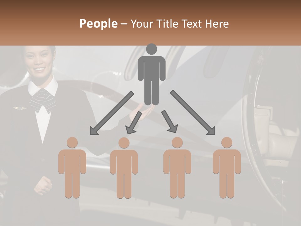 A Woman Standing In Front Of An Airplane PowerPoint Template