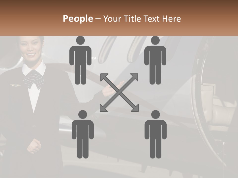 A Woman Standing In Front Of An Airplane PowerPoint Template