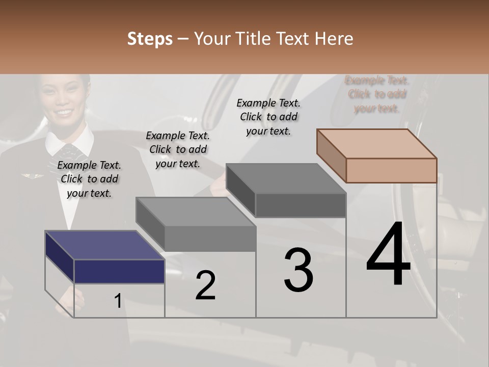A Woman Standing In Front Of An Airplane PowerPoint Template