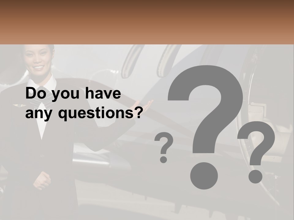 A Woman Standing In Front Of An Airplane PowerPoint Template