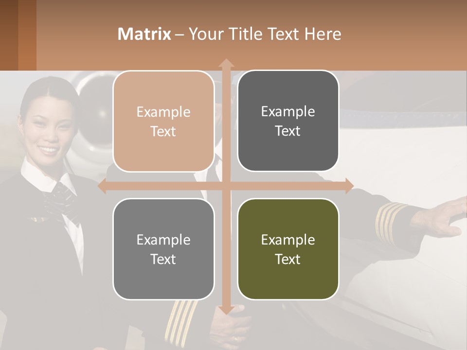 A Man And A Woman Standing In Front Of A Plane PowerPoint Template