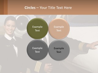 A Man And A Woman Standing In Front Of A Plane PowerPoint Template