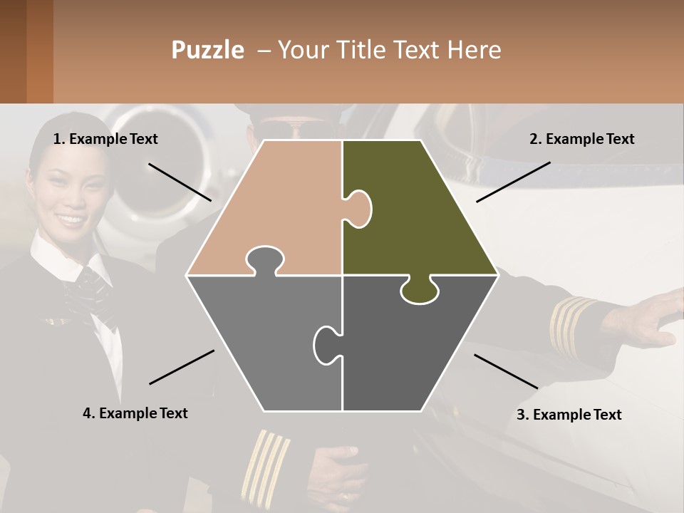 A Man And A Woman Standing In Front Of A Plane PowerPoint Template