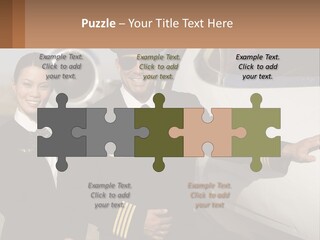 A Man And A Woman Standing In Front Of A Plane PowerPoint Template