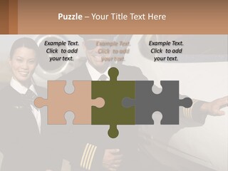 A Man And A Woman Standing In Front Of A Plane PowerPoint Template