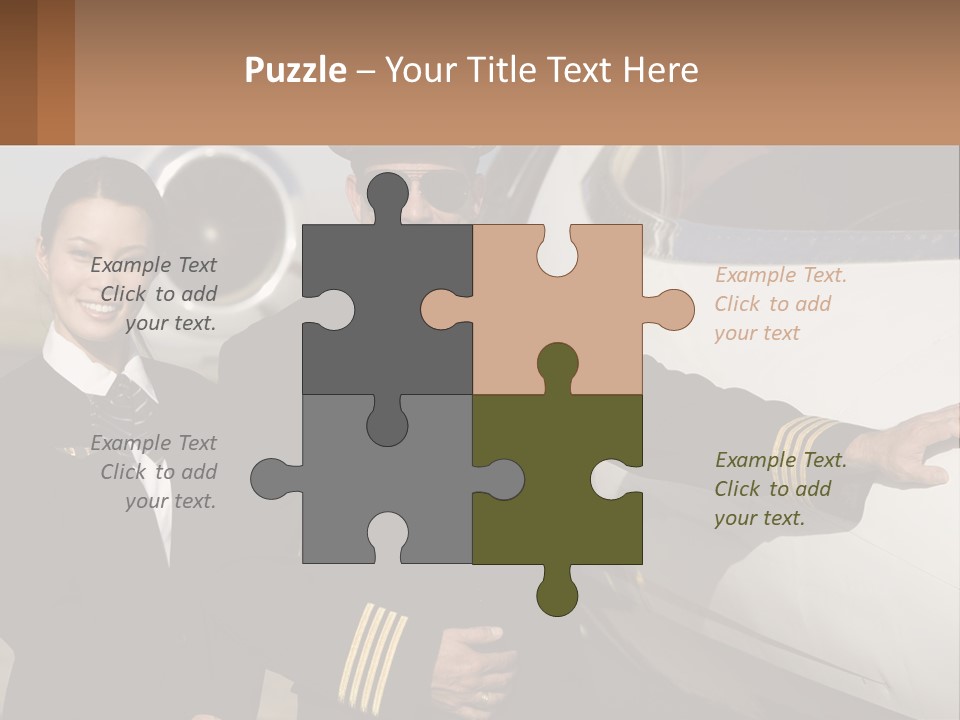 A Man And A Woman Standing In Front Of A Plane PowerPoint Template