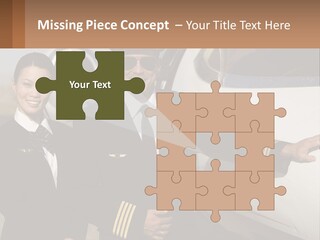 A Man And A Woman Standing In Front Of A Plane PowerPoint Template