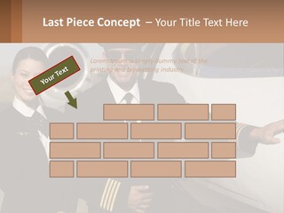 A Man And A Woman Standing In Front Of A Plane PowerPoint Template