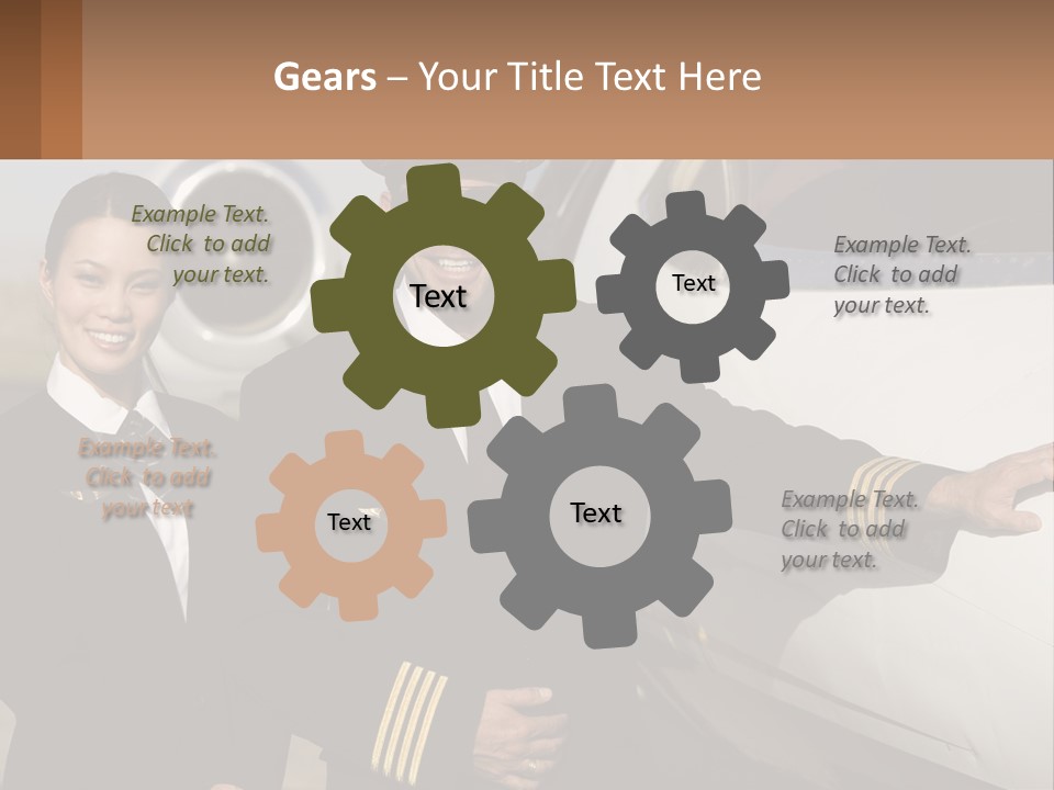 A Man And A Woman Standing In Front Of A Plane PowerPoint Template