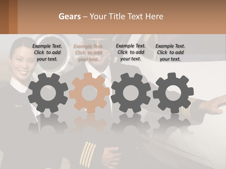 A Man And A Woman Standing In Front Of A Plane PowerPoint Template