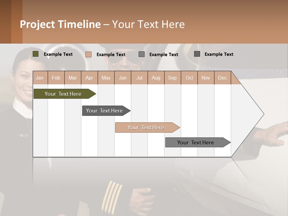 A Man And A Woman Standing In Front Of A Plane PowerPoint Template