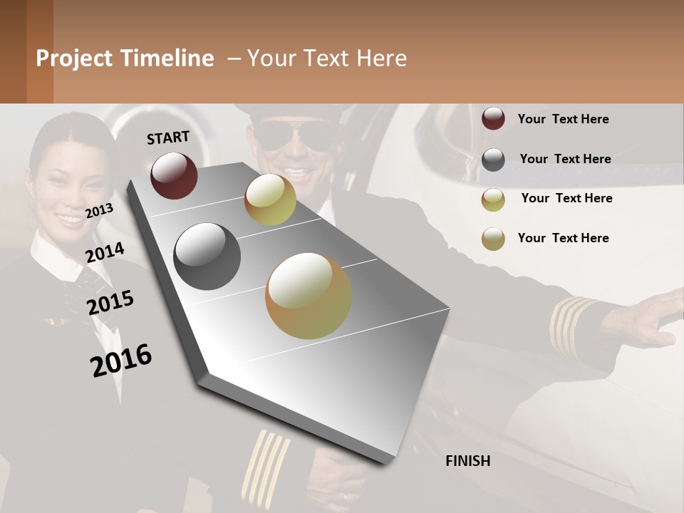 A Man And A Woman Standing In Front Of A Plane PowerPoint Template