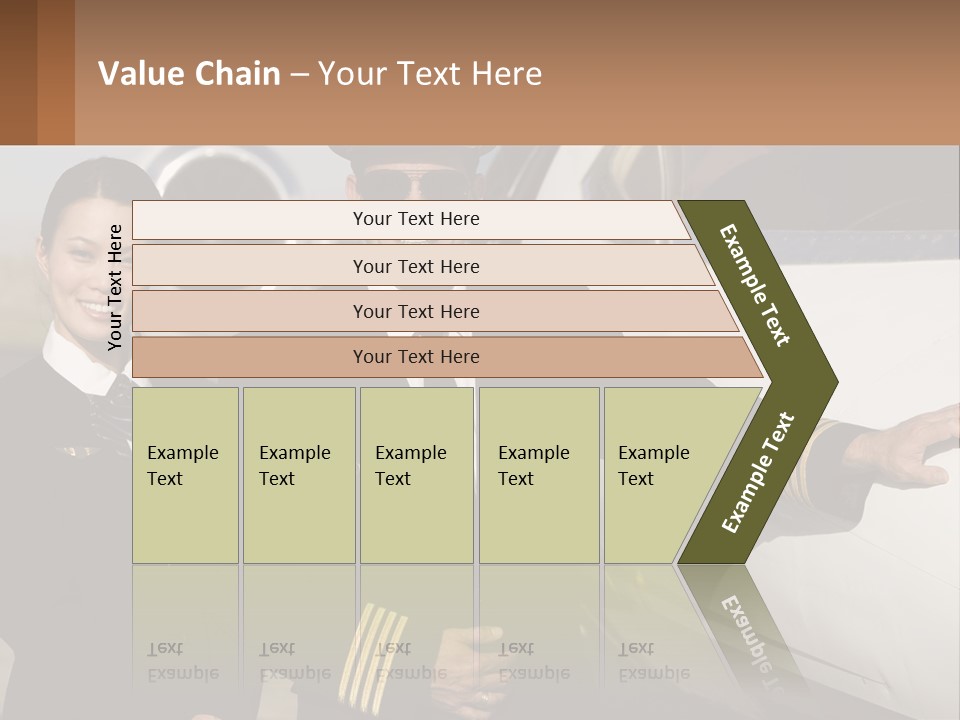 A Man And A Woman Standing In Front Of A Plane PowerPoint Template