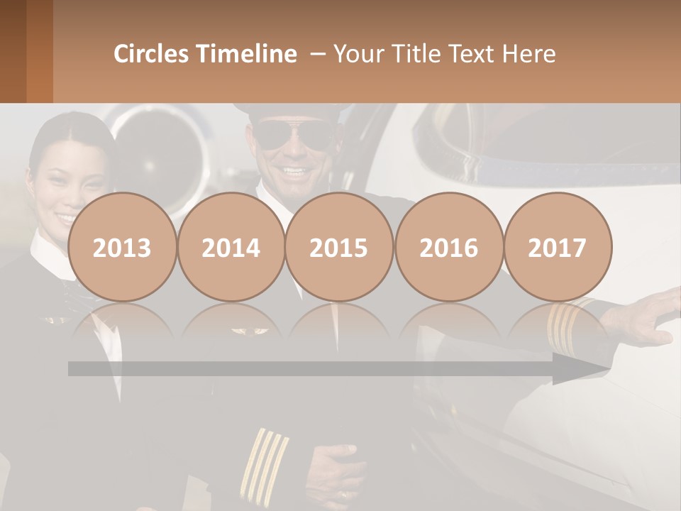 A Man And A Woman Standing In Front Of A Plane PowerPoint Template