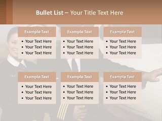 A Man And A Woman Standing In Front Of A Plane PowerPoint Template