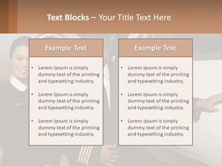 A Man And A Woman Standing In Front Of A Plane PowerPoint Template