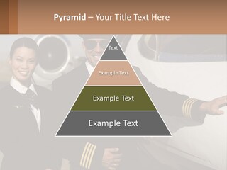 A Man And A Woman Standing In Front Of A Plane PowerPoint Template