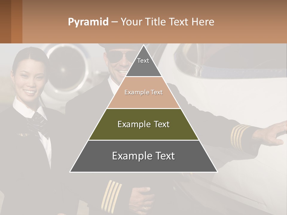 A Man And A Woman Standing In Front Of A Plane PowerPoint Template