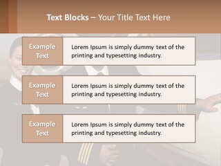 A Man And A Woman Standing In Front Of A Plane PowerPoint Template