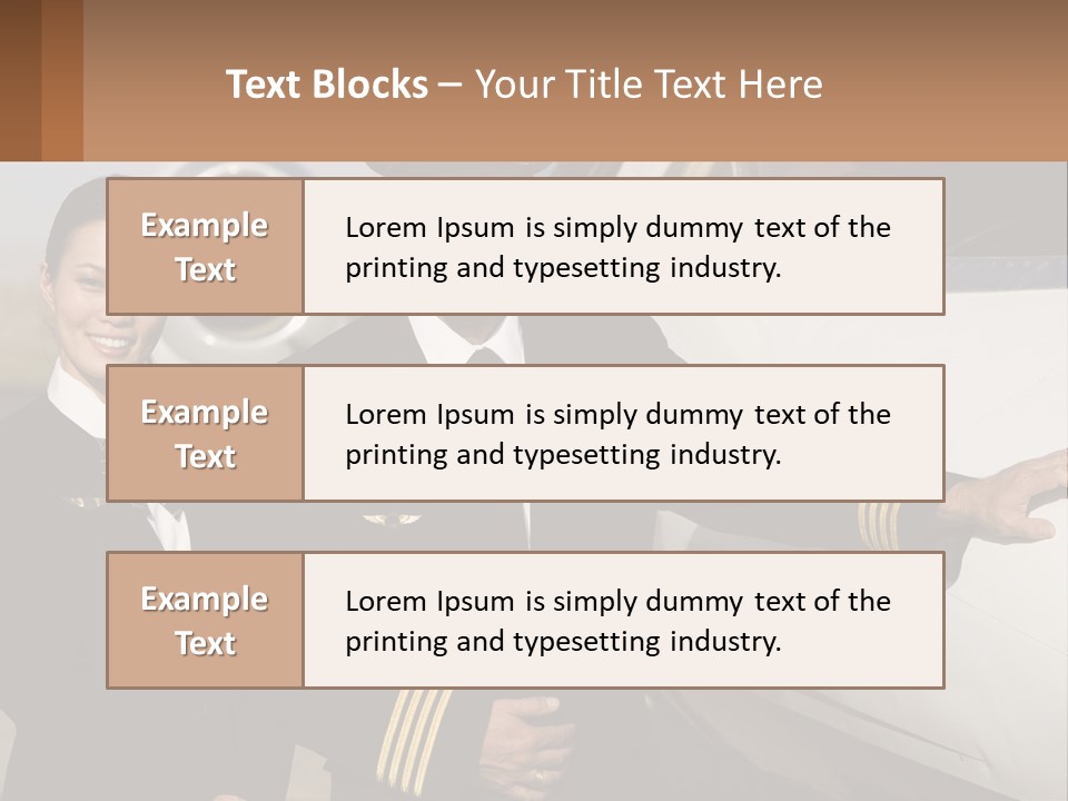 A Man And A Woman Standing In Front Of A Plane PowerPoint Template