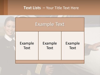 A Man And A Woman Standing In Front Of A Plane PowerPoint Template