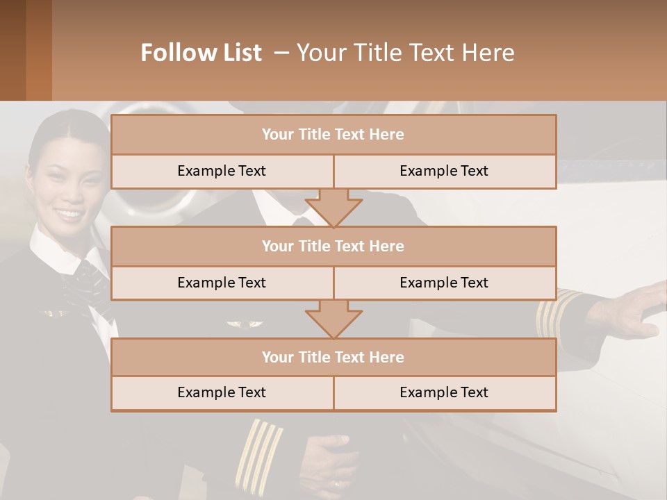A Man And A Woman Standing In Front Of A Plane PowerPoint Template