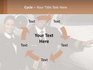 A Man And A Woman Standing In Front Of A Plane PowerPoint Template