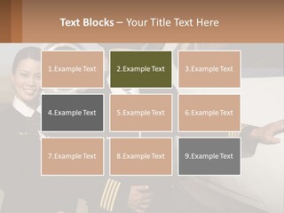 A Man And A Woman Standing In Front Of A Plane PowerPoint Template