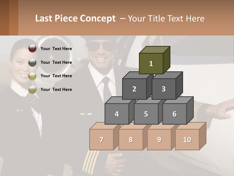 A Man And A Woman Standing In Front Of A Plane PowerPoint Template