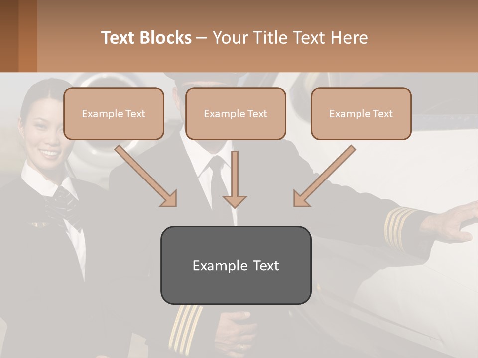 A Man And A Woman Standing In Front Of A Plane PowerPoint Template
