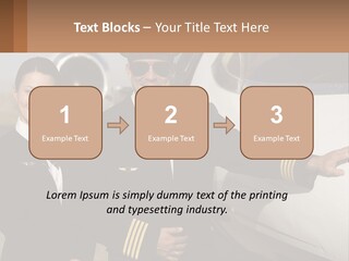 A Man And A Woman Standing In Front Of A Plane PowerPoint Template