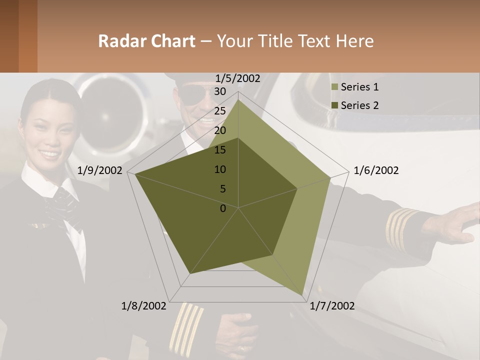 A Man And A Woman Standing In Front Of A Plane PowerPoint Template
