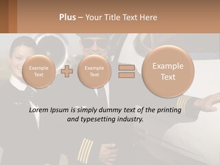 A Man And A Woman Standing In Front Of A Plane PowerPoint Template